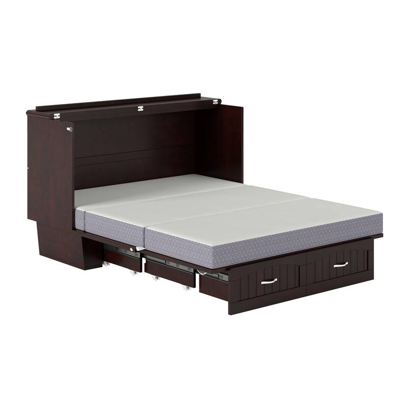 Nantucket Murphy Bed Chest with Mattress and Built-in Charging Station