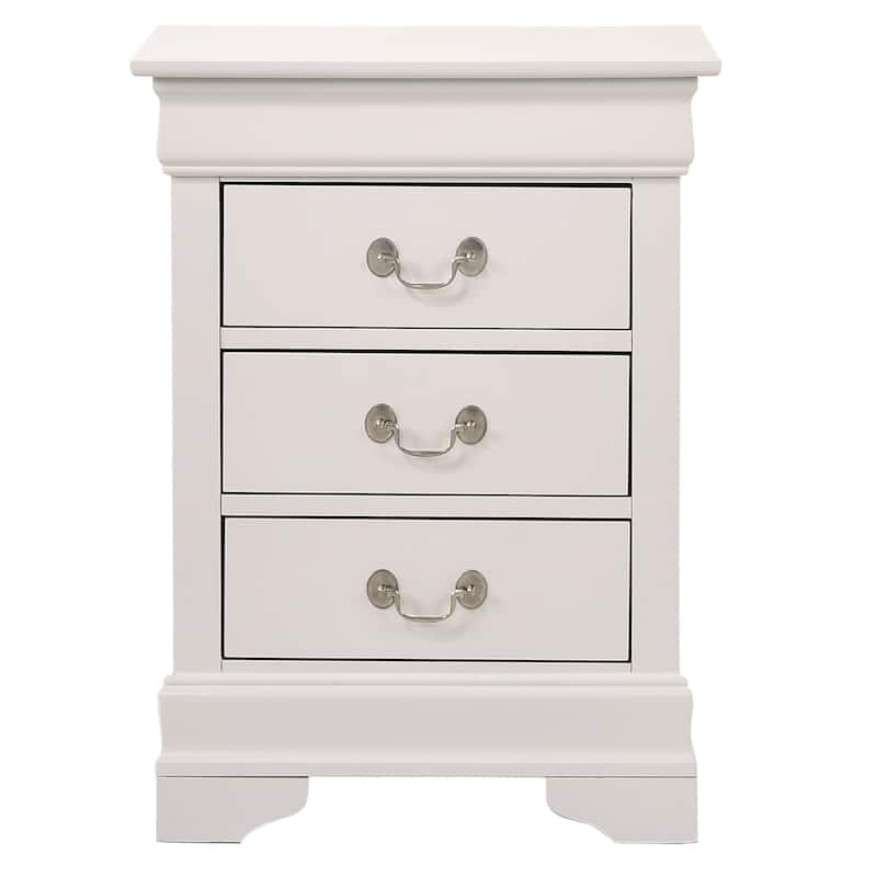 3-Drawer Wooden Nightstand - 29" - White