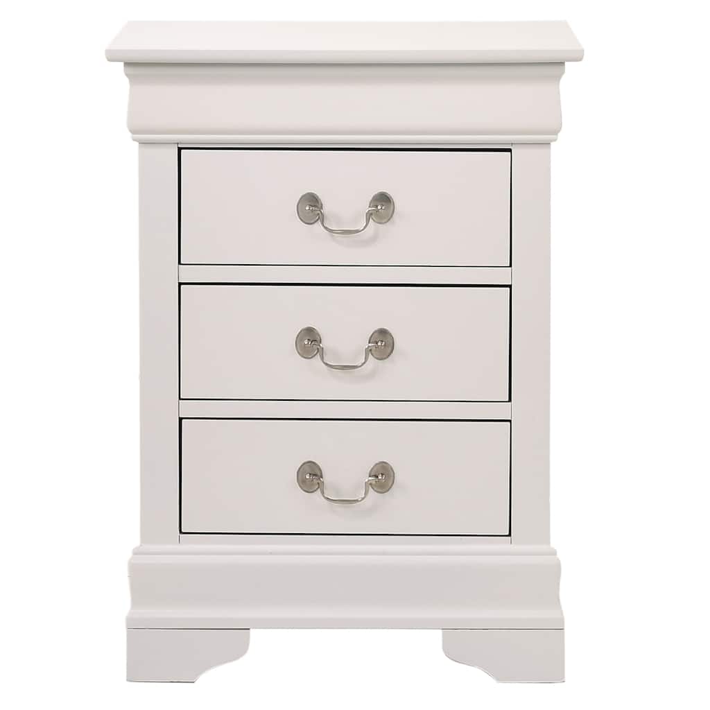 3-Drawer Wooden Nightstand - 29" - White