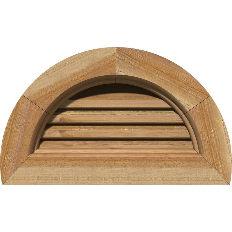 Functional Recessed Mounted Half Round Gable Vent, Unfinished Bed