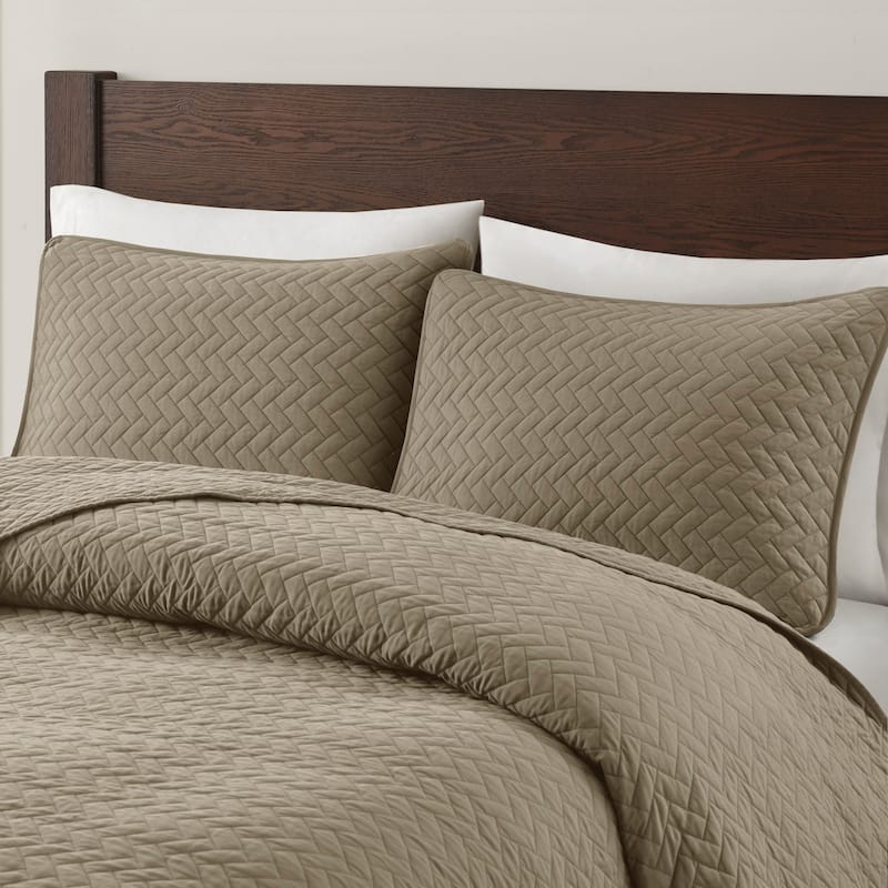 Madison Park Signature Velvet Touch Luxurious Oversized Quilted Set
