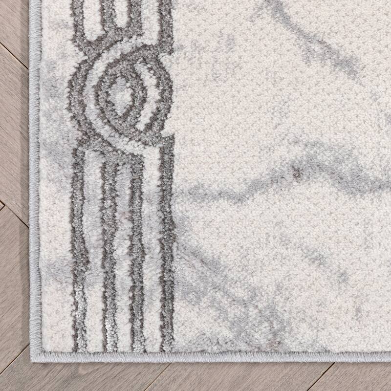 Custom Size Runner Fairmont Huntington Glam Marble Border Stair Rug