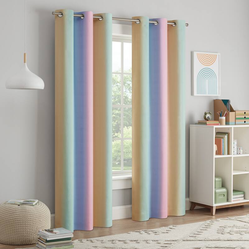 Eclipse Kids Rainbow Ombre 100% Blackout Curtain Panel