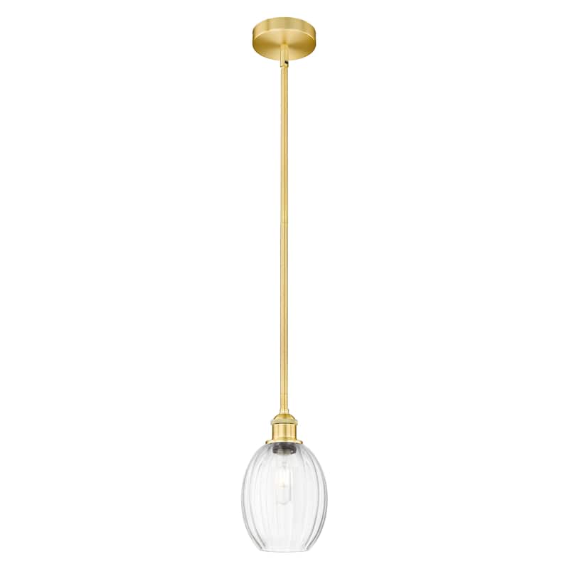 Innovations Lighting Endless Possibilities Edison - Preston - 1 Light 6" Bulb Shade Stem Hung Mini Pendant - Clear/Satin Gold
