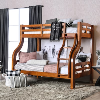 Furniture of America Biff Farmhouse Twin/Full Solid Wood Bunk Bed