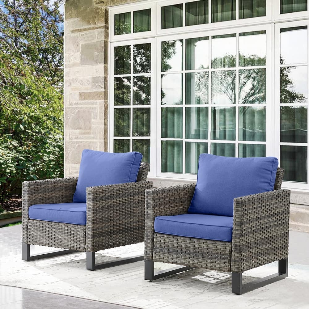 Gymojoy Wicker Patio Chairs with Olefin Cushions Weather-Resistant