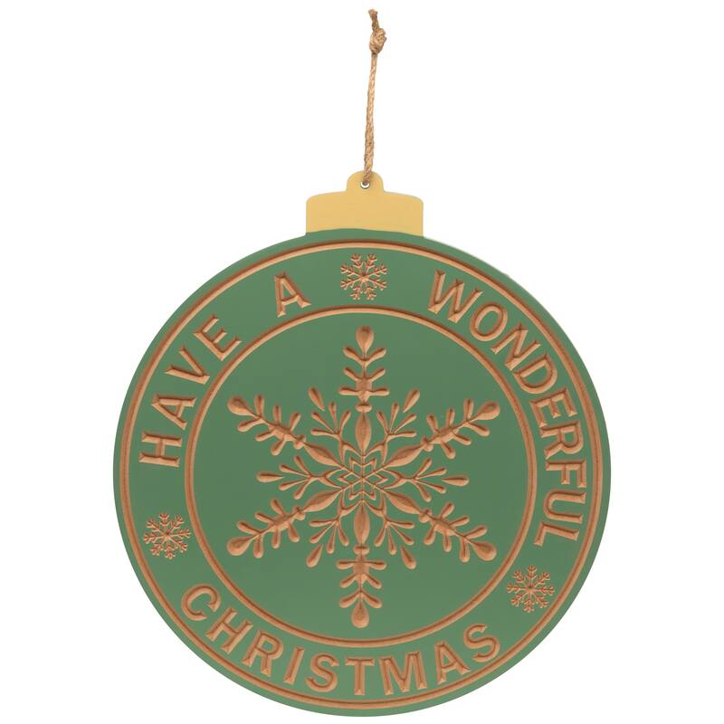 Have a Wonderful Christmas Round Ornament Shaped Wall Sign - 17.5"