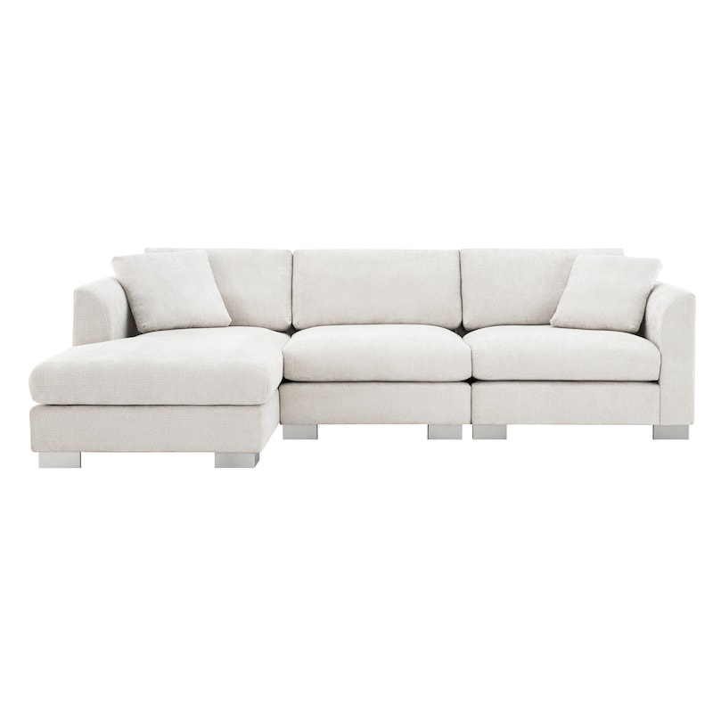 Cloud Sectional Sofa w/ 2 Pillows & Oversized Chaise Upholstered Sofa