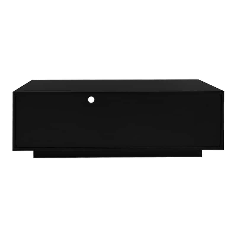 Modern High Glossy Rectangle Coffee Table with Storage Space and16 Color LED Lights