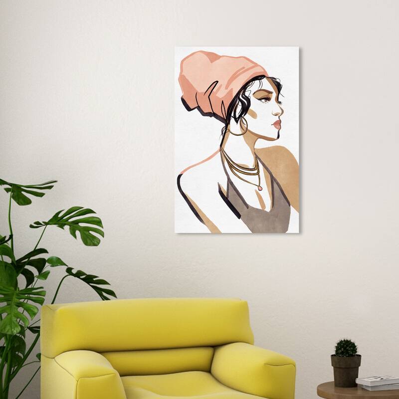 Wynwood Studio Canvas Fashion and Glam Of Ink and Watercolor Simple Blush White and Glam Wall Art Canvas Print - 30 x 20