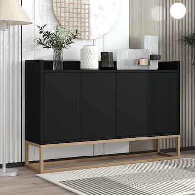 47.2” Modern 4 Door Buffet with Metal Base