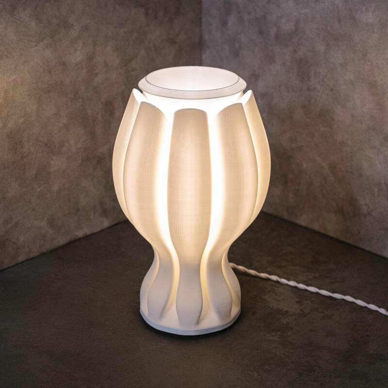 Flower 13" Tropical Coastal Plant-Based PLA 3D Printed Dimmable LED Table Lamp, by JONATHAN Y