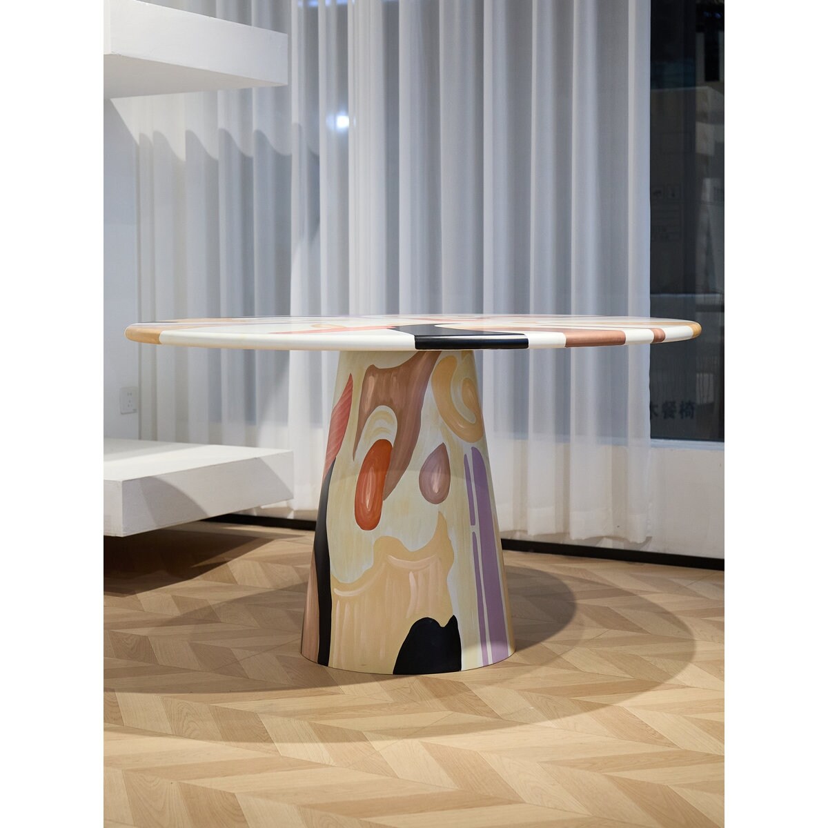 Hand-painted Artistic 47'' Round Dining Table - On Sale