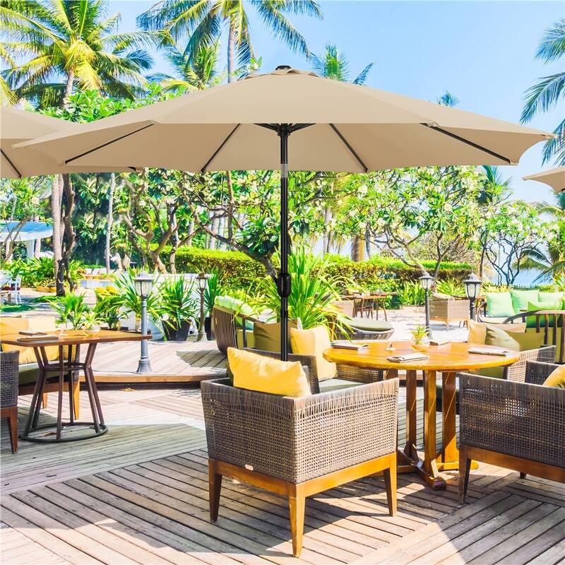 Yaheetech 10FT Patio Umbrella Outdoor Umbrella for Garden, Deck, Backyard, Pool, Beach