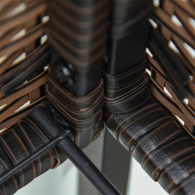 Outsunny Raised Garden Bed,Elevated Planter Box w/Rattan Wicker Look