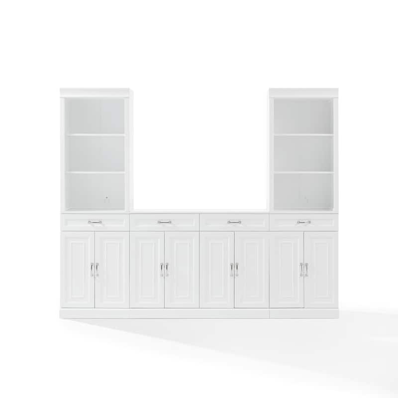 Crosley Stanton 3-Piece Sideboard And Storage Bookcase Set