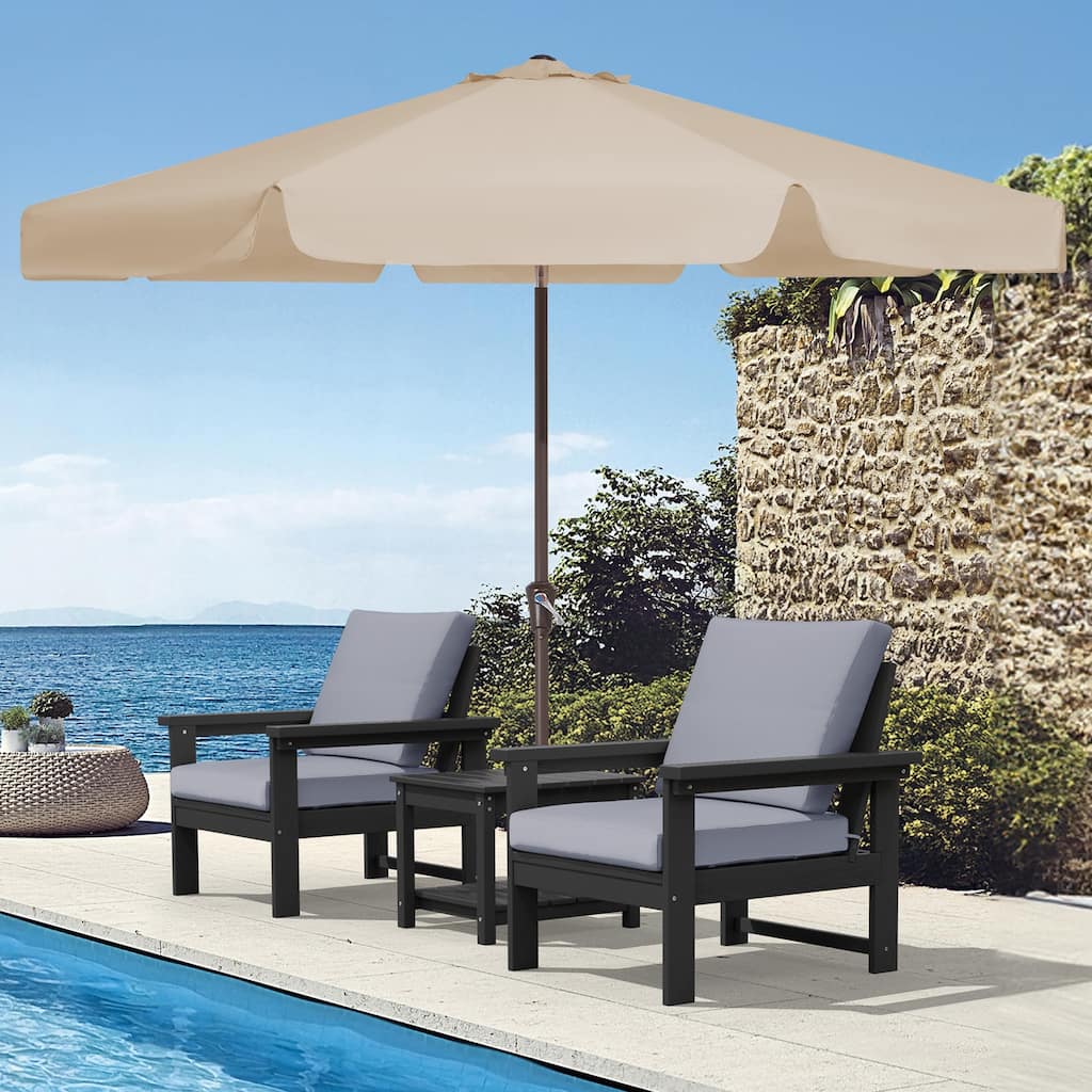 9ft Patio Market Umbrella with UV-Resistant and Sagging Edge Designed