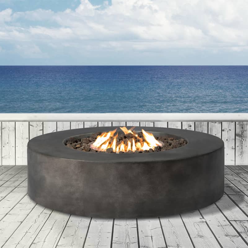 LSI Propane Fire Pit - Fiber reinforced concrete material - 46 - Grey/Multi