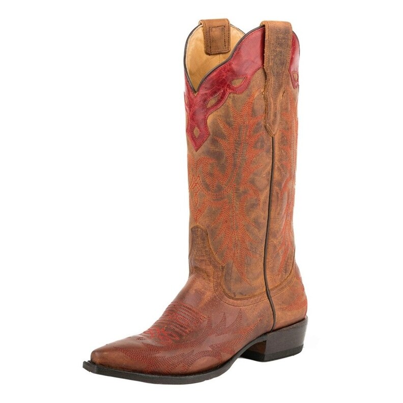 orange cowboy boots womens