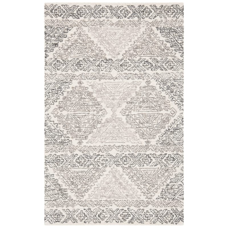 SAFAVIEH Handmade Micro-Loop Lizzi Moroccan Wool Rug - 2'6" x 4' - Ivory/Light Brown