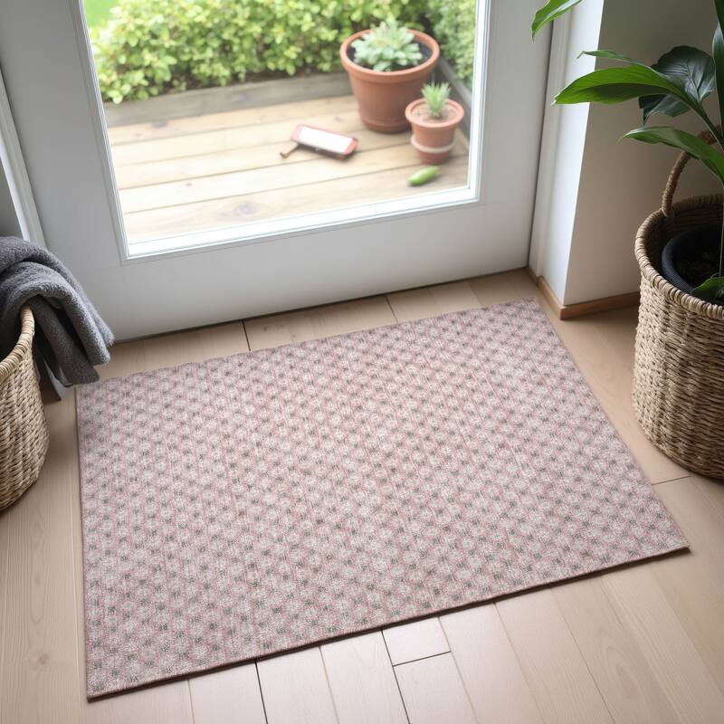 Premium Washable Super Soft Modern Imprints Mayfield Rug - Pink - 1'8" x 2'6"
