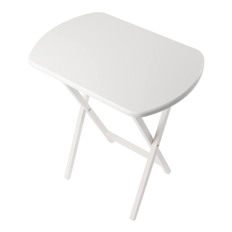 Corbett 4 Snack Tables with Stand White Finish