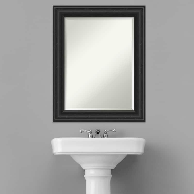 Beveled Bathroom Wall Mirror - Shipwreck Black Frame