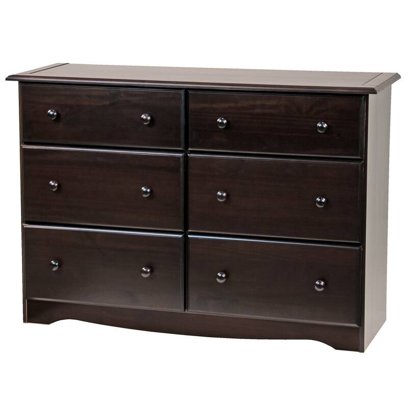 Palace Imports 100% Solid Wood 6-Drawer Dresser with Optional Mirror