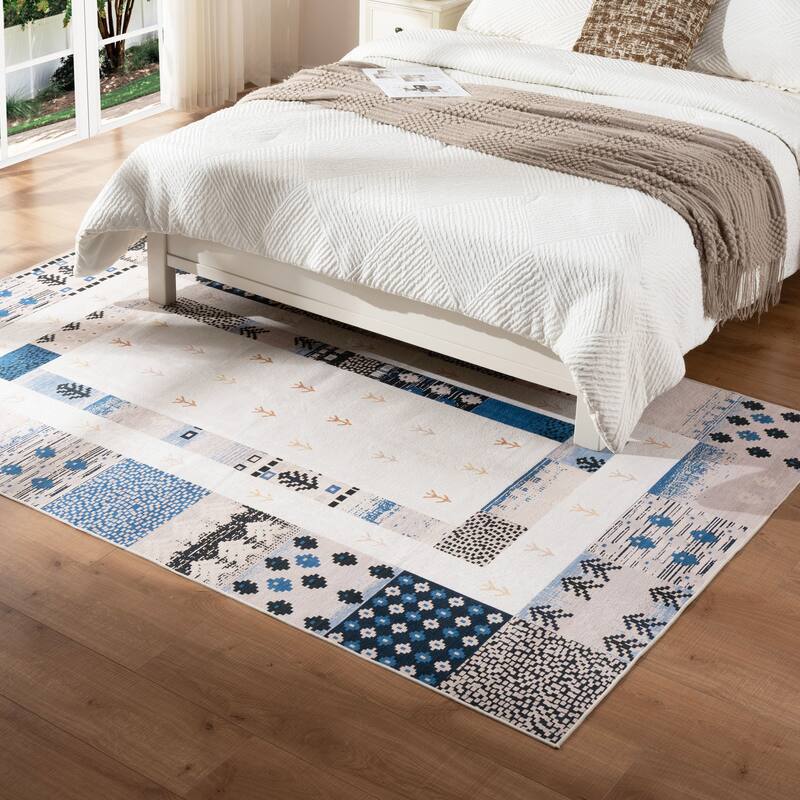 Soft and Non-Slip Machine-Washable Foldable Multi-Use Area Rug