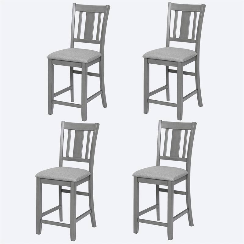 Kitchen Chair with Padded Seat Set for 4 - Grey