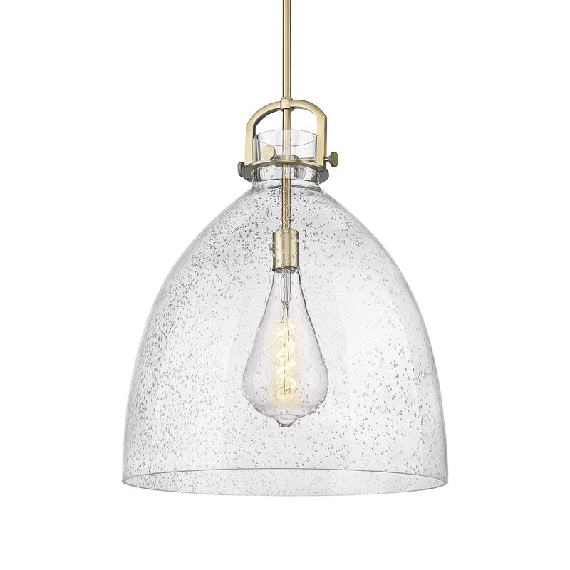 Innovations Lighting 410-1SL-24-18 Newton Bell Pendant Newton Bell 18" - Brushed Brass / Seedy