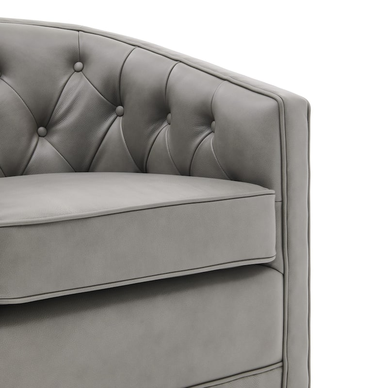 NPD Furniture Walsh Top Grain Leather Swivel Chair
