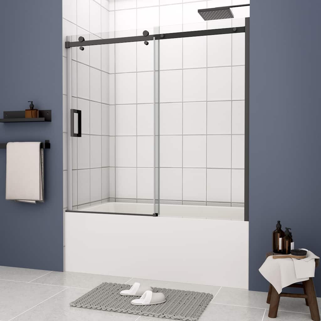56"-60"W x 58"H Bathtub door with high quality stainless steel handle