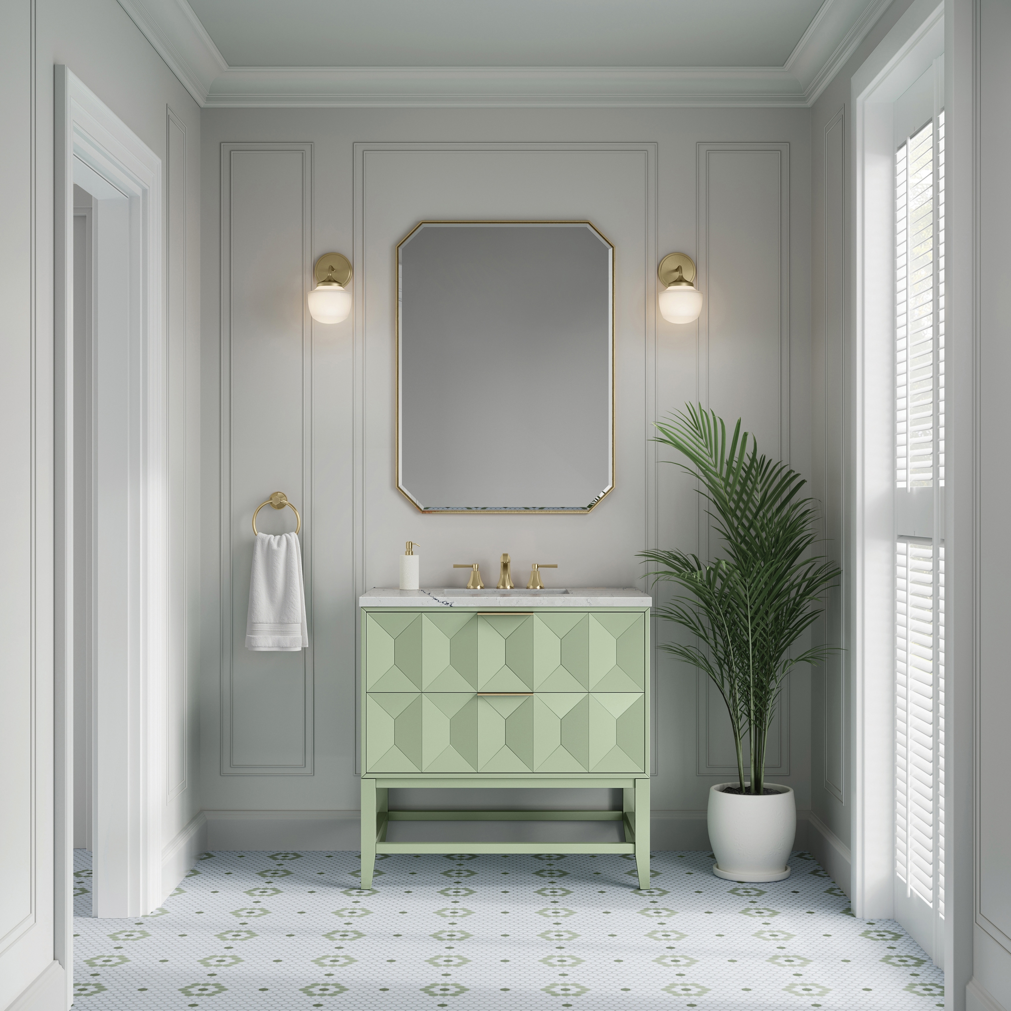 James Martin Vanities Emmeline 36" Single Vanity Cabinet, Pistachio