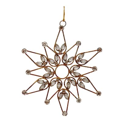Bronze Jeweled Snowflake Ornament (Set of 4)