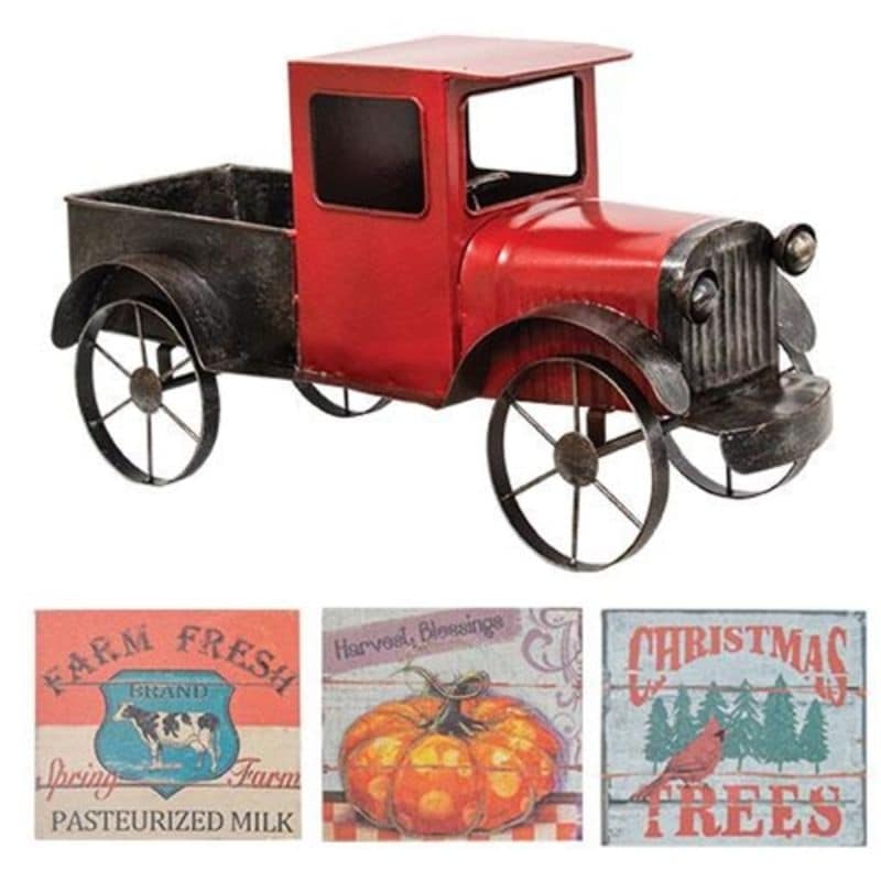 Red & Black Metal Truck w/Seasonal Magnets - 10