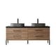 preview thumbnail 38 of 79, Trento Bath Vanity with Sintered Stone Top with Concrete Sink (O) 72 in. - North American Oak-No Mirror