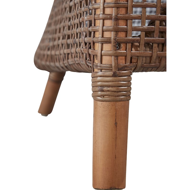 Sanibel Wide Weave Rattan & Wicker Accent Chair with Seat Cushion