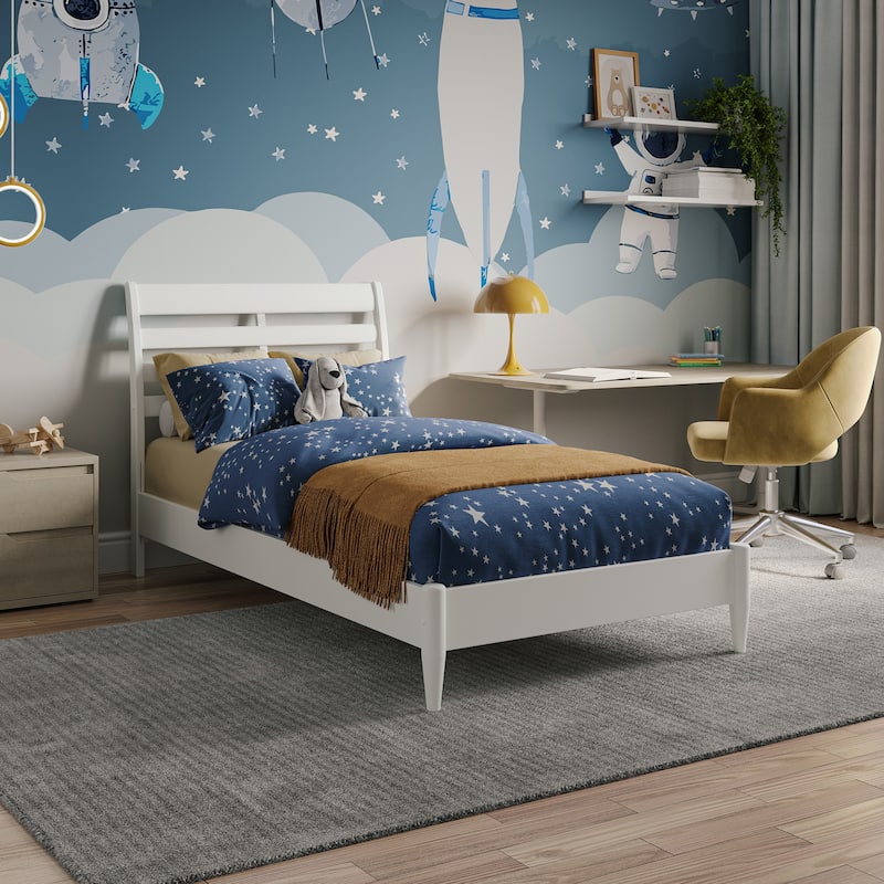 Savannah Solid Wood Low Profile Platform Bed - White - Twin