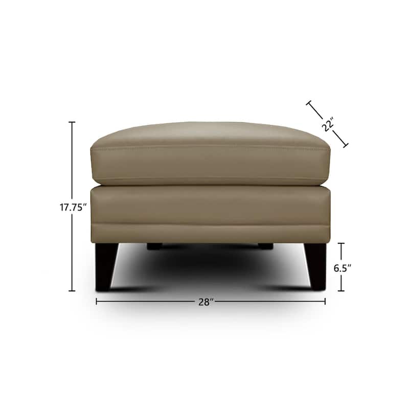 Sienna 100% Genuine Leather Midcentury Modern Ottoman