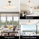 preview thumbnail 4 of 10, 29.6" Farmhouse White Silk Fabric 3-blade Fandelier Bladeless Ceiling Fan with Light and Remote