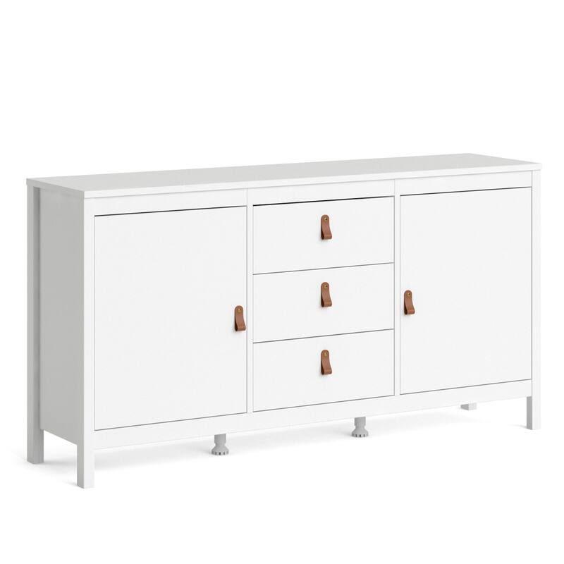 Porch & Den Madrid 2-Door Sideboard with 3-Drawers - White