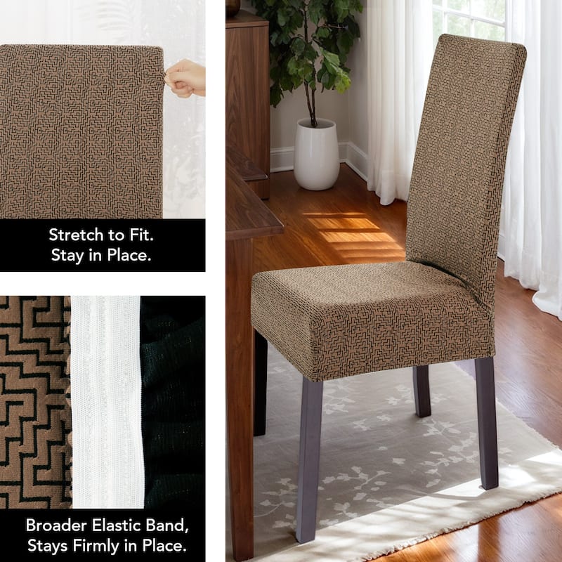 Stretch Jacquard Spandex Chair Covers 2 Pieces - 18x18x24 Inch