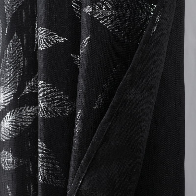 Bexley Foil Print Leaves Window Curtain Set