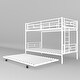 preview thumbnail 44 of 71, Twin over Twin Elegance Clean-Lined Bunk Bed, Heavy Duty Metal Structure Bunk Bed Frame Steel Slat Support(No Box Spring Needed)