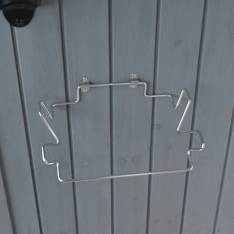 42 Inch Outdoor Kitchen Island Fir Wood Cabinet Stainless Steel Top with Shelf