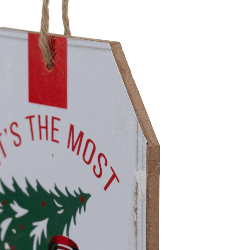 Most Wonderful Time of the Year Christmas Tag Ornament - 6"