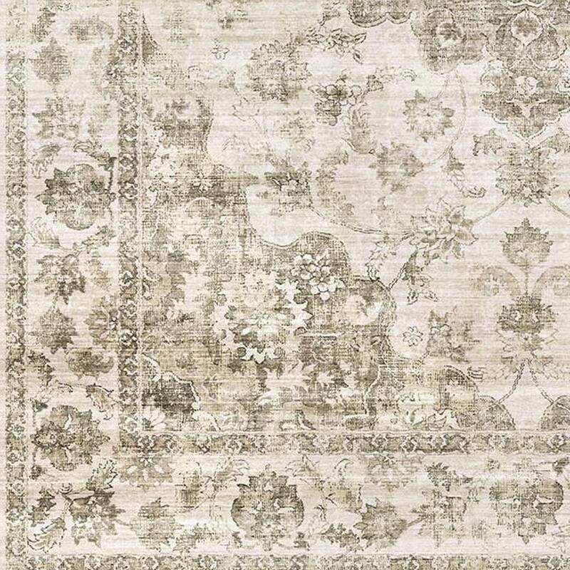 HomeRoots Floral Medallion Traditional Rectangle Area Rug