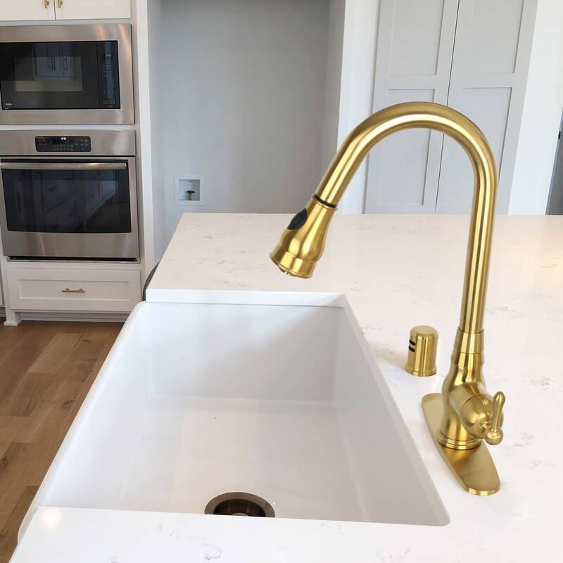 Pull Down Kitchen Faucet with Deck Plate
