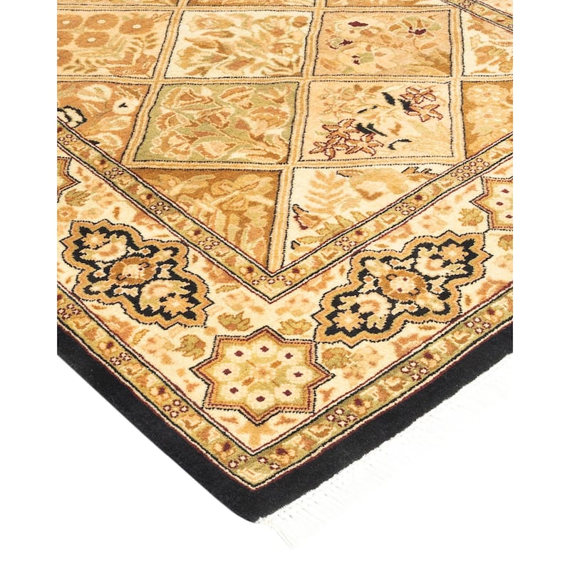 Overton Hand Knotted Wool Traditional Oriental Brown Runner